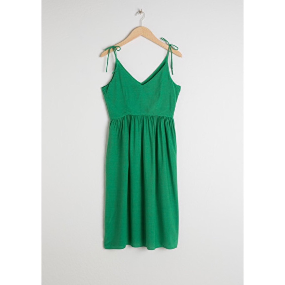 &Other Stories Tie shoulder midi dress